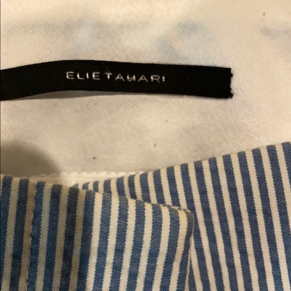 ELIE TAHARI SEERSUCKER BLUE & WHITE SLACKS - Picture 4 of 10